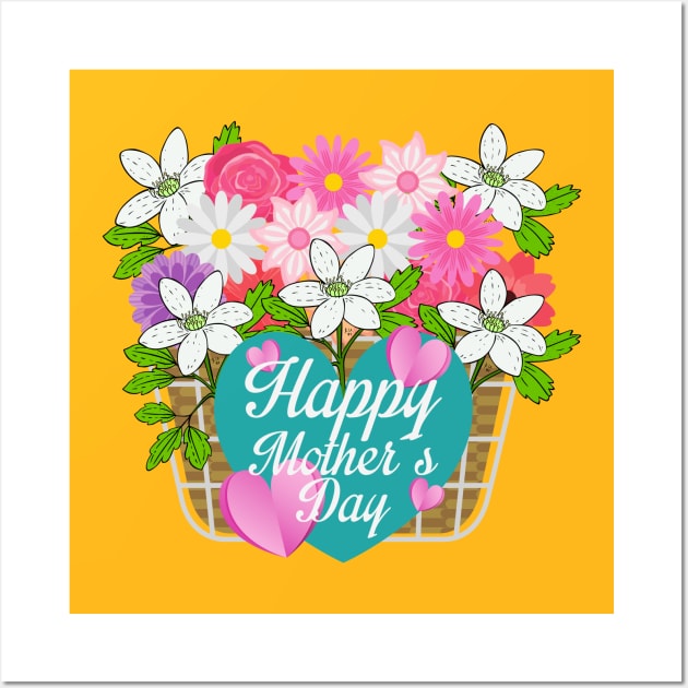 Mothers day flower basket Wall Art by DAZu